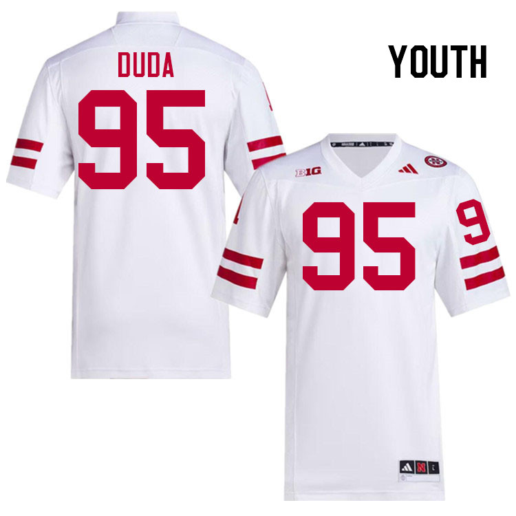 Youth #95 Ethan Duda Nebraska Cornhuskers College Football Jerseys Stitched Sale-White